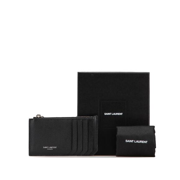 Saint Laurent Grain De Poudre Fragments Zipped Card Case - Picture 7 of 7